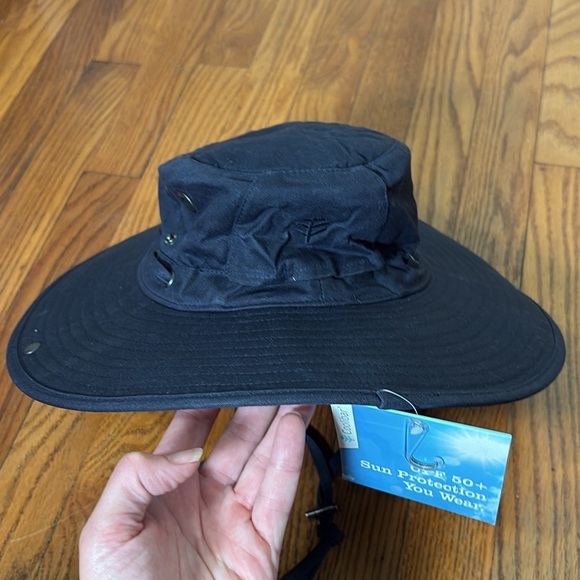 Coolibar Charlie Cotton Bucket Hat Blue size L/XL NWT UPF 50+ Unisex - Picture 2 of 13